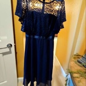 Bbonlinedress. size small. Navy Blue Lace Dress